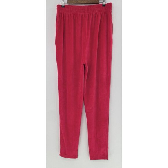 Vtg Nordstrom Active Sports Red Velour W/Pocket Straight Leg Pants XL - Picture 2 of 12